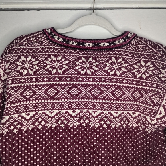LL Bean Fair Isle Quarter Button Up Sweater Woman's Small - Picture 5 of 6